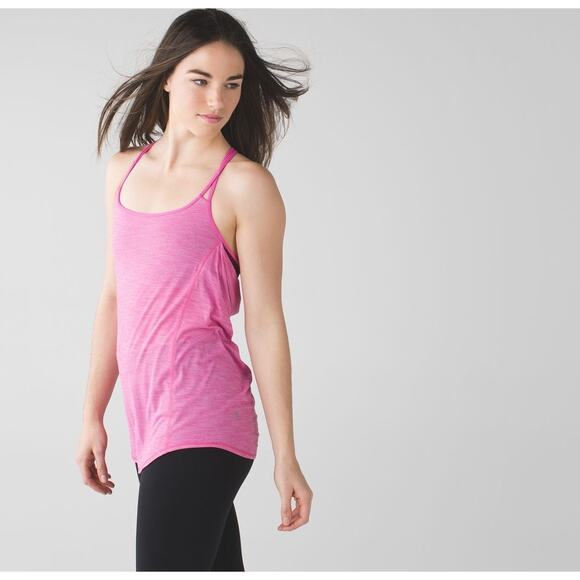 Lululemon Women's Size 10 Lighten Up Tank Pink Purple Built in Bra - Picture 1 of 11